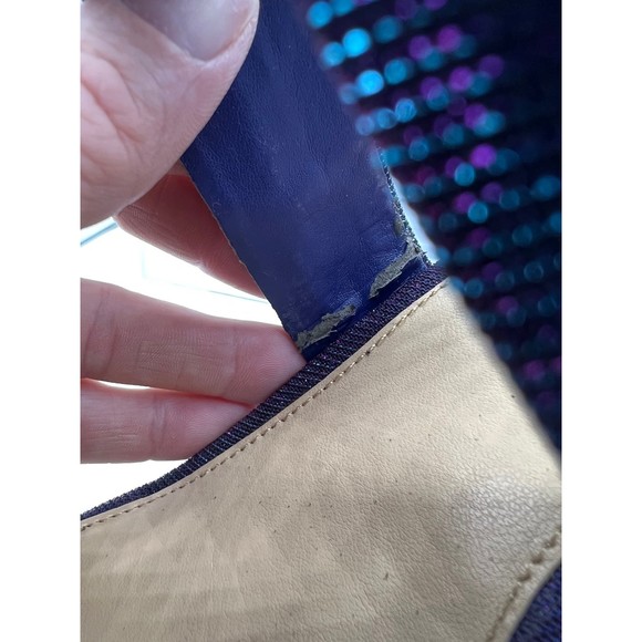 9 M Gianni Bini purple Glitter Strap Sandal 4” High Heel Open Toe Platform Sling - Picture 3 of 7